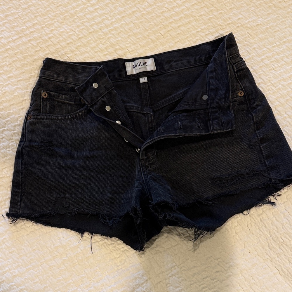 Agolde Women's Dark Denim Jean Shorts